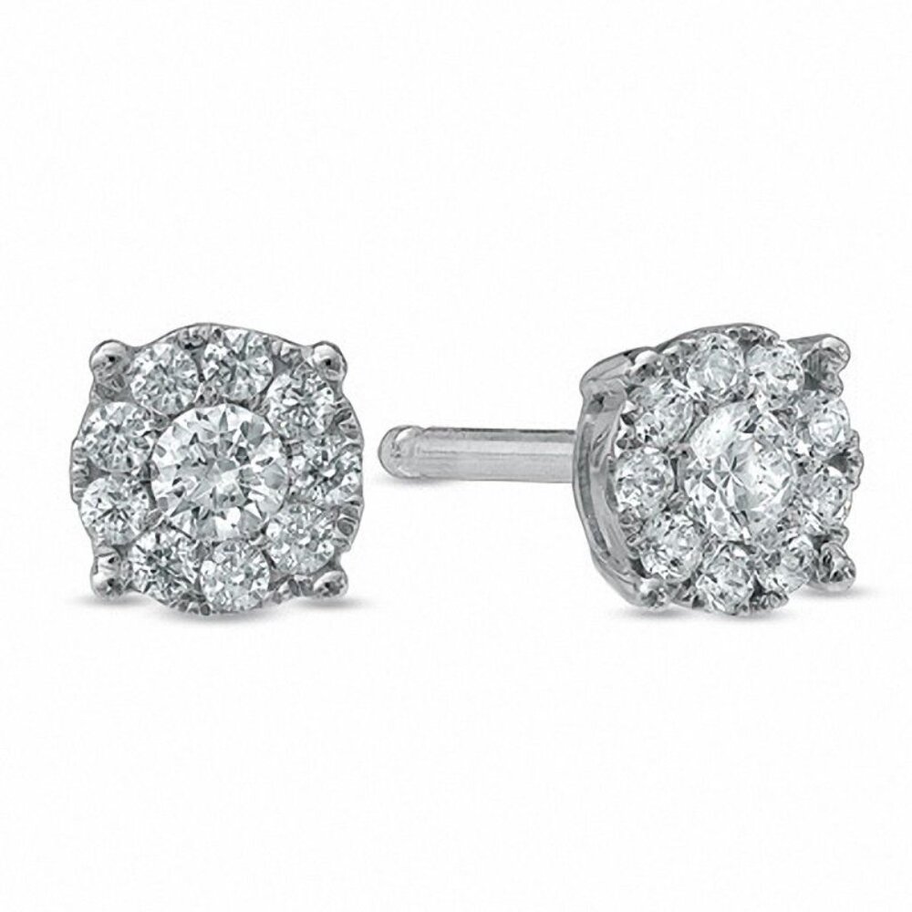 PEOPLES | 0.25 CT. Composite Diamond Stud Earrings in 10K White Gold